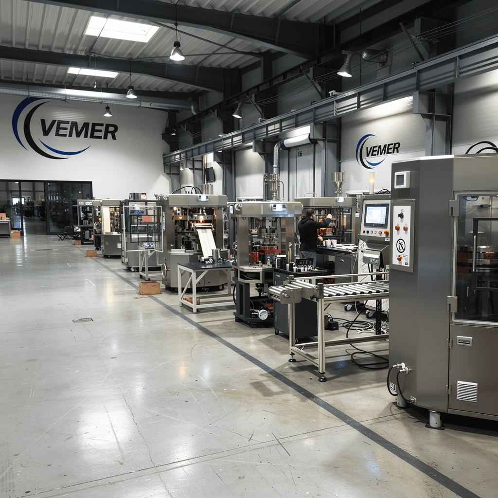VEMER factory floor with pharmaceutical equipment production line